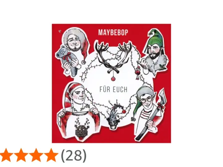 Maybebop "Für euch": Vier Männer als Elfen mit Weihnachtsmotiv.