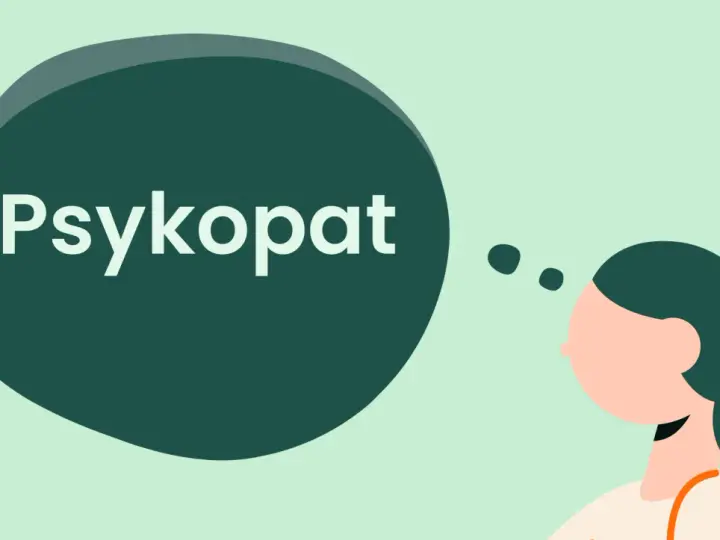 En person funderar på hur man hanterar en psykopat. Tankebubblan visar ordet "Psykopat".