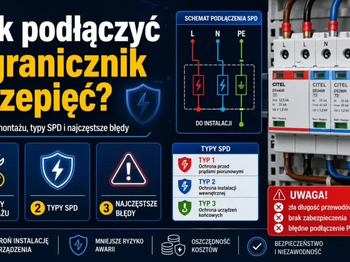 Schemat podłączenia ogranicznik przepięć T2. Wskazówki montażu, typy SPD i ostrzeżenia.