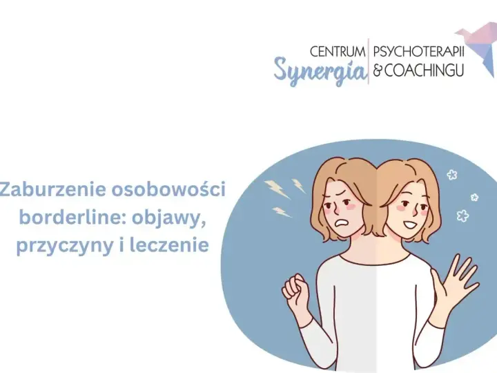 Zaburzenie osobowości borderline: objawy, przyczyny i leczenie. Ilustracja przedstawia osobę z dwiema twarzami, symbolizującą zmienne nastroje.