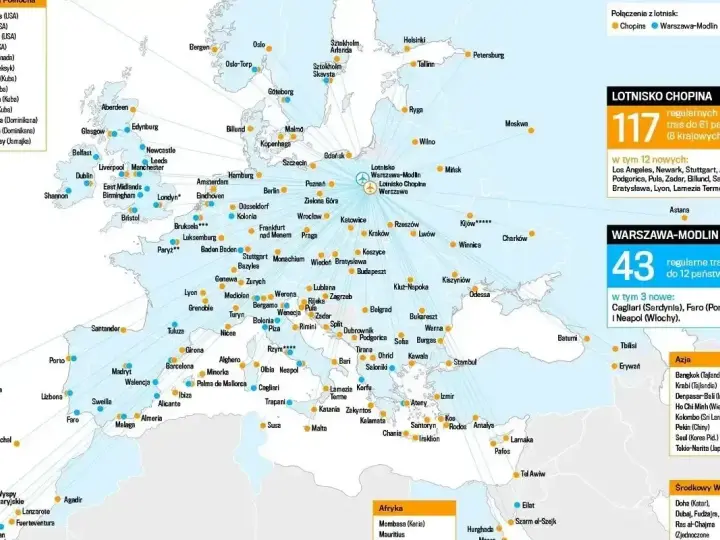 Mapa lotów z Polski: ile leci się do Włoch? Zobacz trasy do Rzymu, Neapolu i Cagliari z lotnisk Chopina i Warszawa-Modlin.