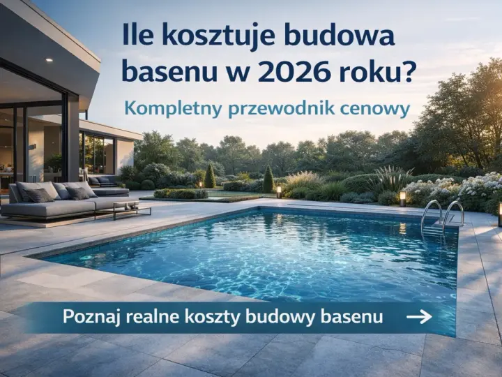 Nowoczesny basen przy domu, idealny na lato. Dowiedz się, ile kosztuje budowa basenu przy domu w 2026 roku.
