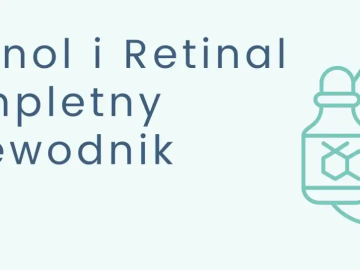 Retinol na co? Kompletny przewodnik po zastosowaniu retinolu i retinalu w pielęgnacji. Ikona buteleczki z serum i kropli.