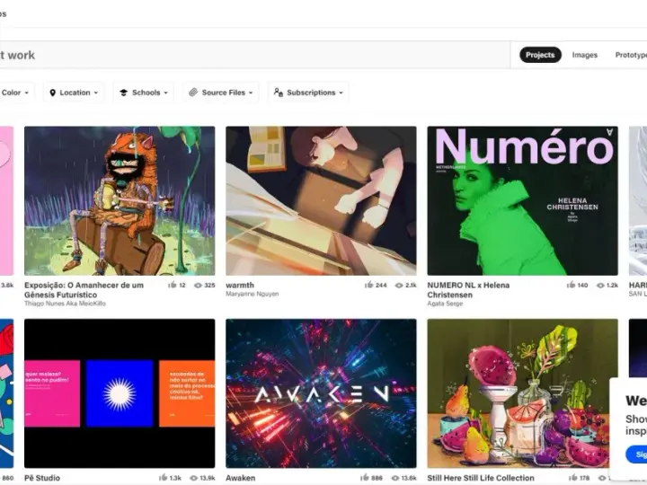 Explora Behance que es: un mundo de creatividad con GIFs brillantes, arte futurista, moda impactante y más.