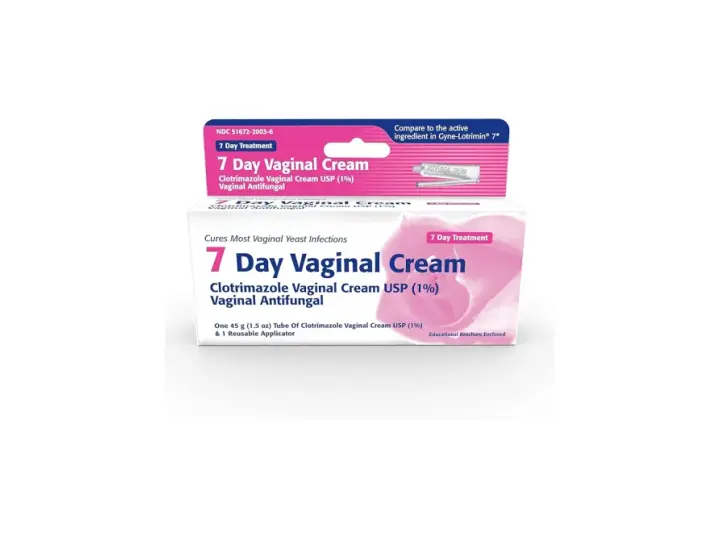 Opakowanie kremu dopochwowego Clotrimazole Vaginal Cream USP (1%) na 7 dni leczenia.