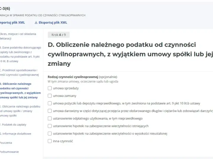 Formularz PCC-3(6) - obliczanie podatku od czynności cywilnoprawnych. Jak zapłacić PCC-3 przez internet? Wybierz rodzaj czynności.
