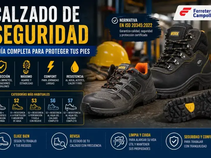 Calzado de seguridad S3 que significa: protección contra impactos, perforaciones y agua. Guía para elegir el calzado ideal.
