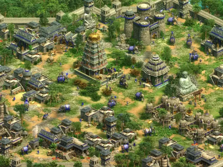 Un imperio en Age of Empires 2, con elefantes, templos y edificios de piedra. ¡Descubre trucos para dominar el juego!
