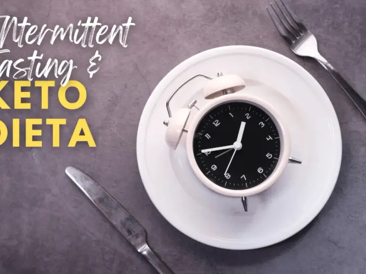 Post 16/8: Zegar na talerzu symbolizuje post przerywany i keto dietę. Czas na zdrowe nawyki!