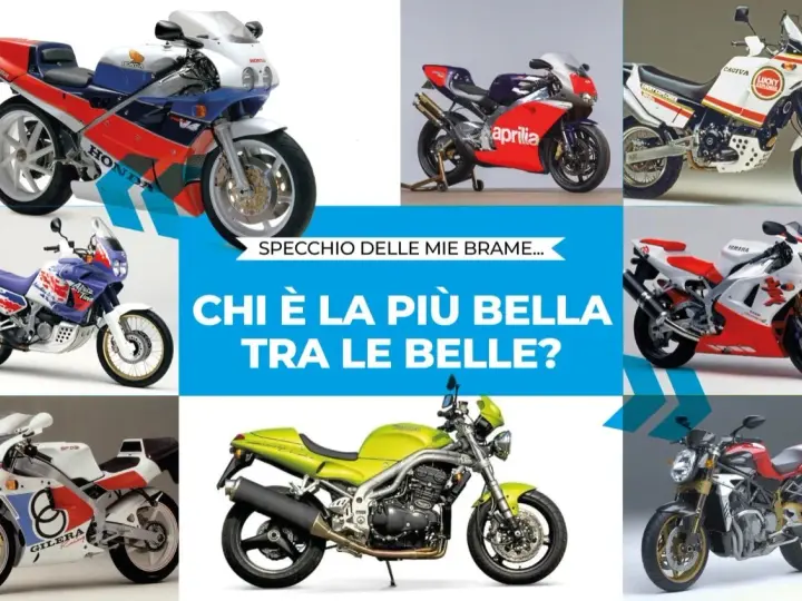 Una carrellata di moto iconiche, sportive e da avventura, tra cui Honda, Aprilia, Cagiva, Yamaha, Gilera. Quale tra queste moto più belle del mondo sceglieresti?