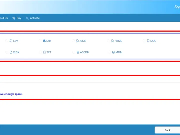 Opzioni di esportazione per convertire file XML in PDF, CSV, DOC, ecc. Seleziona il percorso di destinazione per salvare i file.