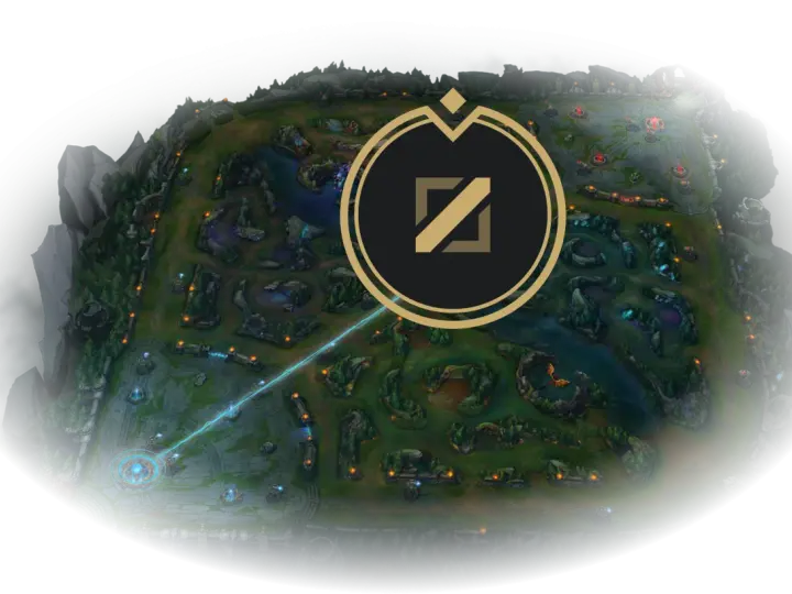 Mapa gry League of Legends z logo gry.