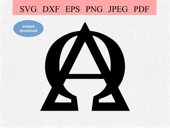 Schwarzes Symbol, das Alpha und Omega vereint, steht für Anfang und Ende. Sofortiger Download verfügbar.