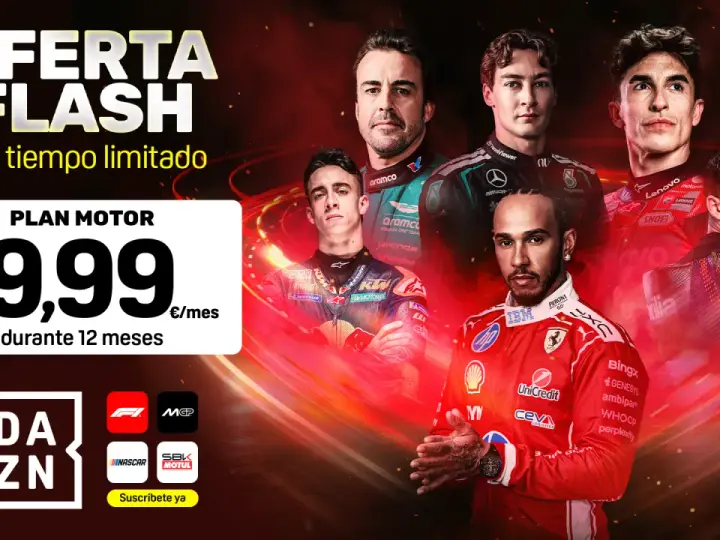 Oferta Flash: Plan Motor por 9,99€/mes durante 12 meses. Incluye Fórmula 1, MotoGP y más. ¡Suscríbete ya!