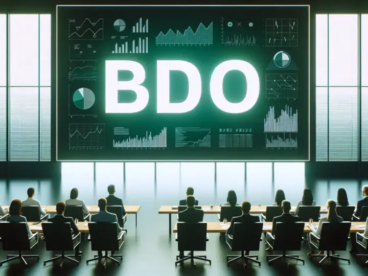 Sala konferencyjna z ekranem BDO i wykresami. Dyskusja o ustawie z dnia 14 grudnia 2012 r. o odpadach.