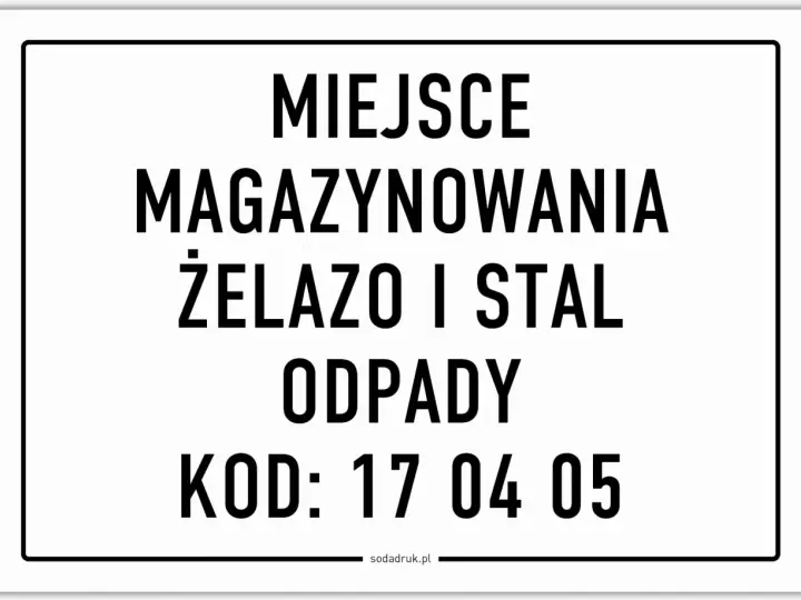 Miejsce magazynowania odpadów żelazo i stal. Kod: 17 04 05.