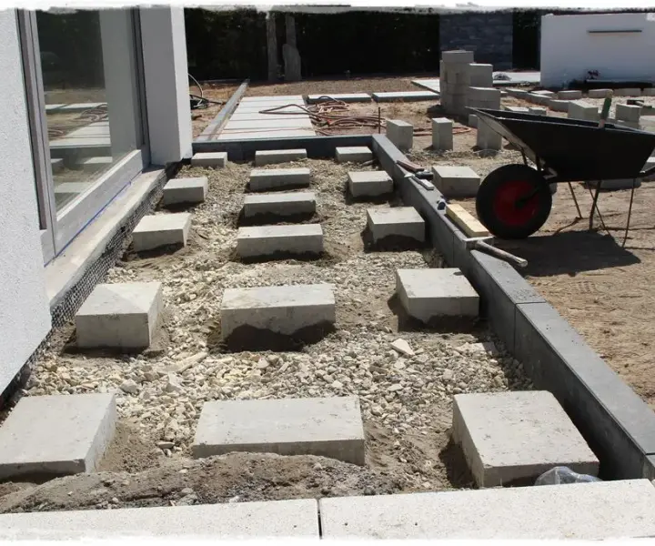 Taras z bloczków betonowych: szczegółowa instrukcja wykonania
