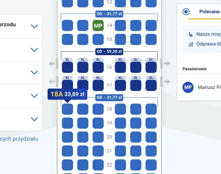 Ryanair - Miejsca przy oknie. Które rzędy A i F wybrać?