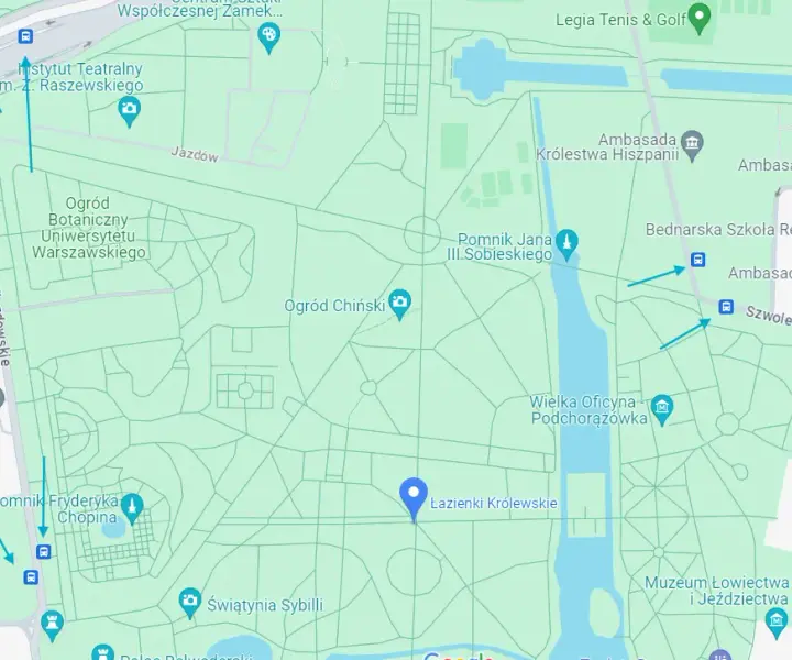 Jak dojechać do Łazienek - Najlepsze trasy i transport w Warszawie