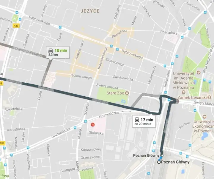 Jak dojechać z dworca PKP do zoo w Poznaniu - proste trasy i ceny