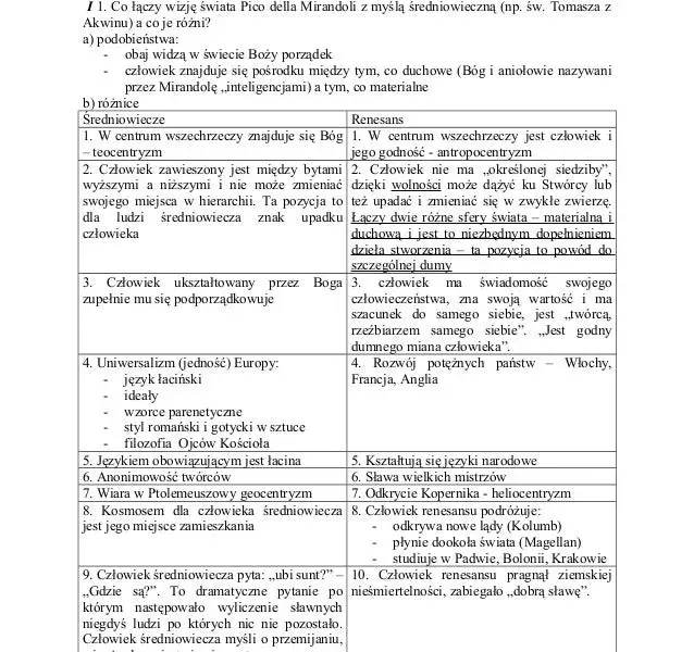 Test renesans 1 liceum - kluczowe wydarzenia i analiza literacka