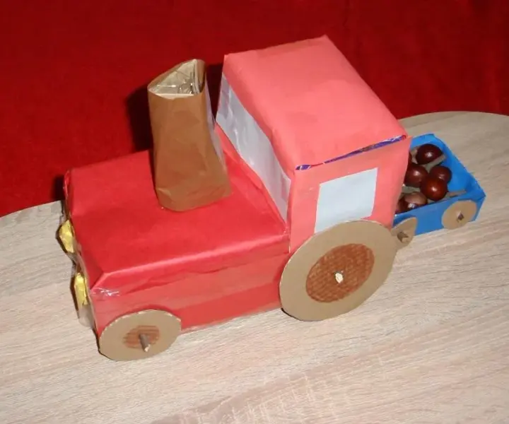 Prosty traktor z kartonu krok po kroku. Kreatywna zabawa dla dzieci