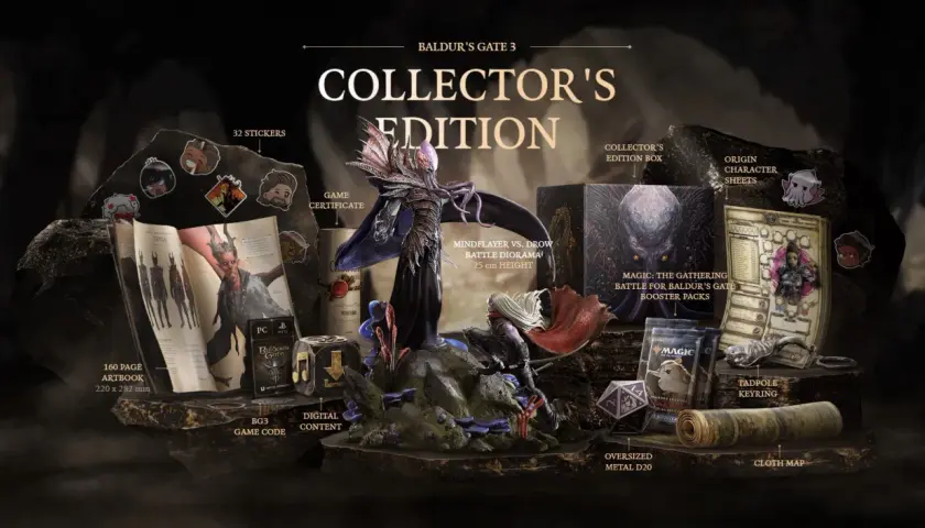 Kolekcjonerska edycja Baldur's Gate 3: figurka, artbook, kostka D20, mapka i inne gadżety. Premiera gry już wkrótce!