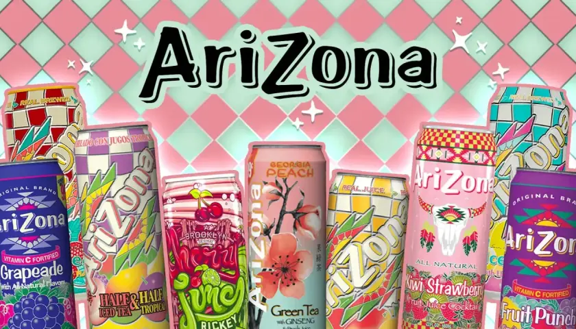 Wiele napojów Arizona, w tym Grapaeade i Kiwi Strawberry. Czy Arizona jest zdrowa? Zależy od składników!