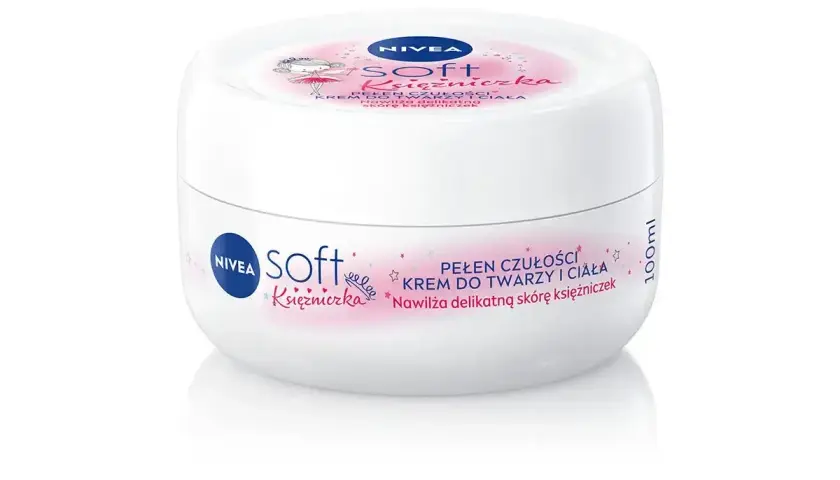 Nivea Soft Księżniczka – czy krem Nivea ma dobry skład? Ten krem do twarzy i ciała nawilża delikatną skórę, nadając jej miękkość.