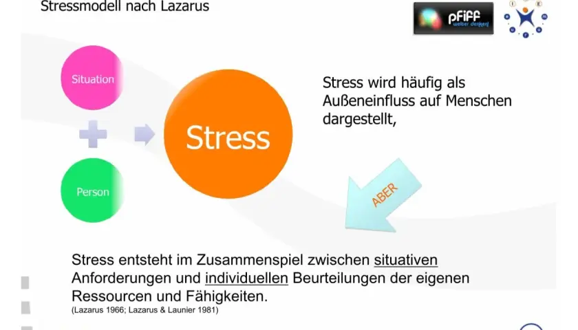Das Stressmodell nach Lazarus zeigt, wie Situation und Person interagieren und zu Stress führen. Stress ist mehr als nur ein äußerer Einfluss.
