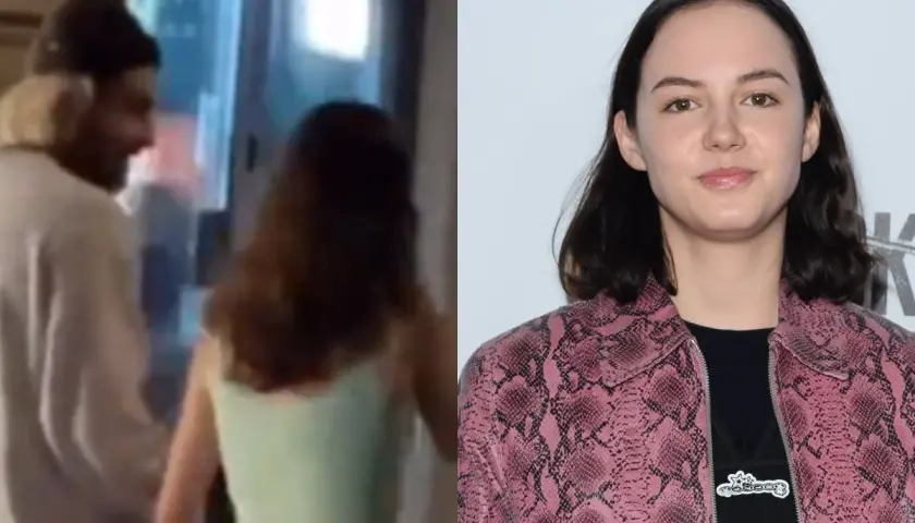 Quebonafide i Roksana Węgiel w kadrze. Po lewej ujęcie z imprezy, po prawej Roksana na ściance.