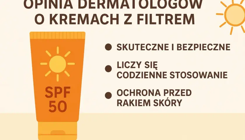 Krem z filtrem SPF 50, zawierający m.in. diethylamino hydroxybenzoyl hexyl benzoate, jest skuteczny i bezpieczny. Ważne jest codzienne stosowanie dla ochrony przed rakiem skóry.