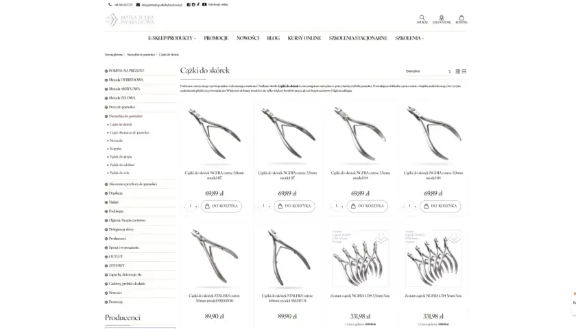 Cążki do skórek to niezbędne narzędzie do precyzyjnego manicure. Na tej półce znajdziesz różne modele, które ułatwią Ci pracę.