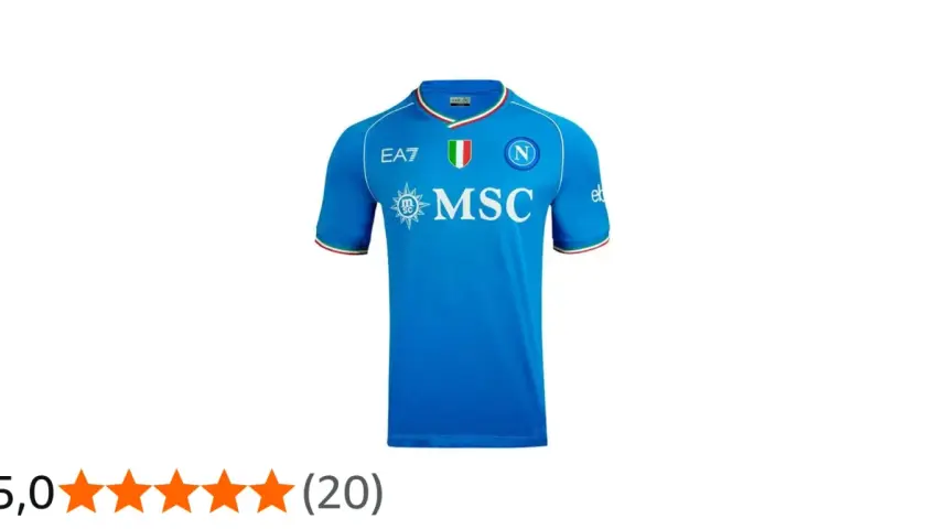 Niebieska koszulka Napoli z logo MSC i herbem Włoch. Idealna dla każdego fana!