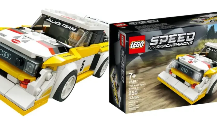 LEGO Speed Champions 2026: Der Audi Sport quattro S1 im Rallye-Look, bereit für die Rennstrecke.