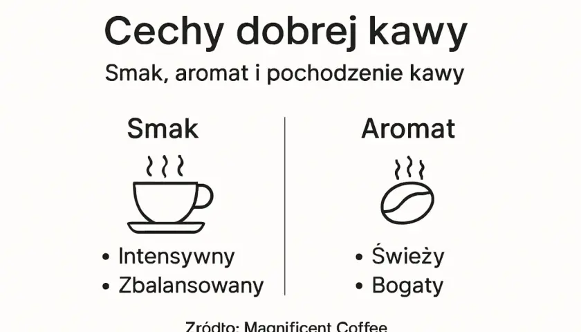 Cechy dobrej kawy: intensywny, zbalansowany smak i świeży, bogaty aromat. Podpowiada, jaką kawę wybrać.