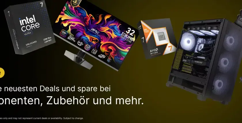 Intel Core Ultra & AMD Ryzen Prozessoren, Gaming-PC, Grafikkarte, RAM und 4K-Monitor. Erfahre mehr über die Specs!