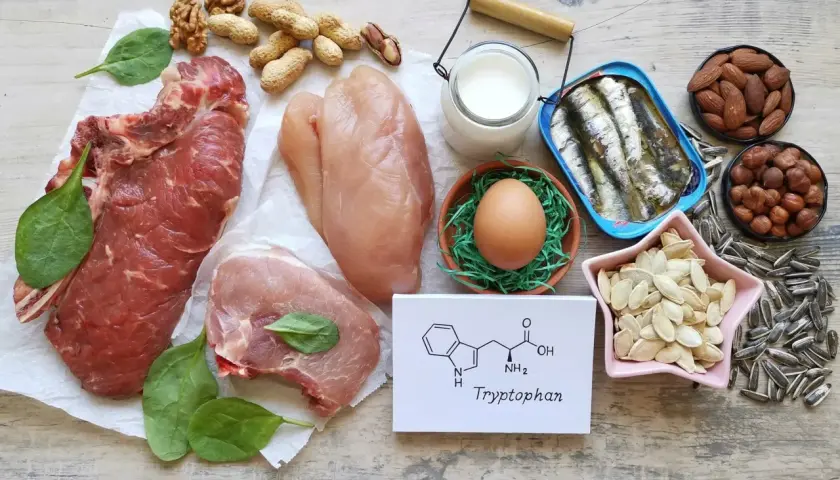 Mięso, drób, ryby, jajka, orzechy, nasiona i mleko – źródła tryptofanu. Co to jest tryptofan? To aminokwas.