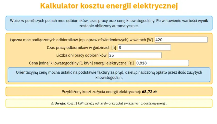 Jak obliczyć rachunek za prąd 2026? Kalkulator, stawki, taryfy