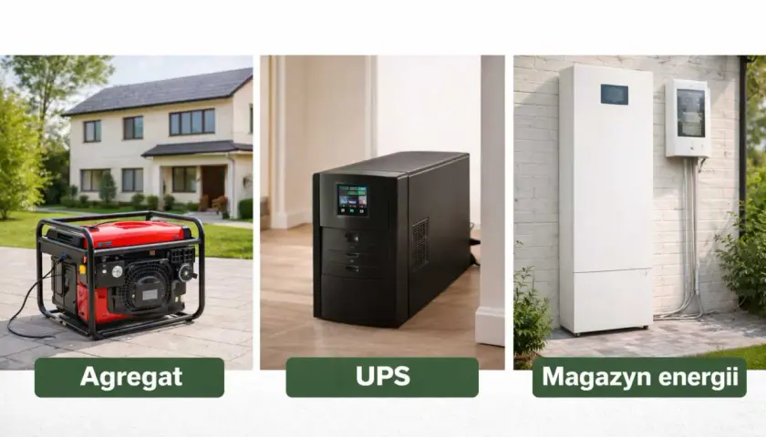 Agregat, UPS i magazyn energii – rozwiązania zapewniające zasilanie awaryjne domu i firmy.
