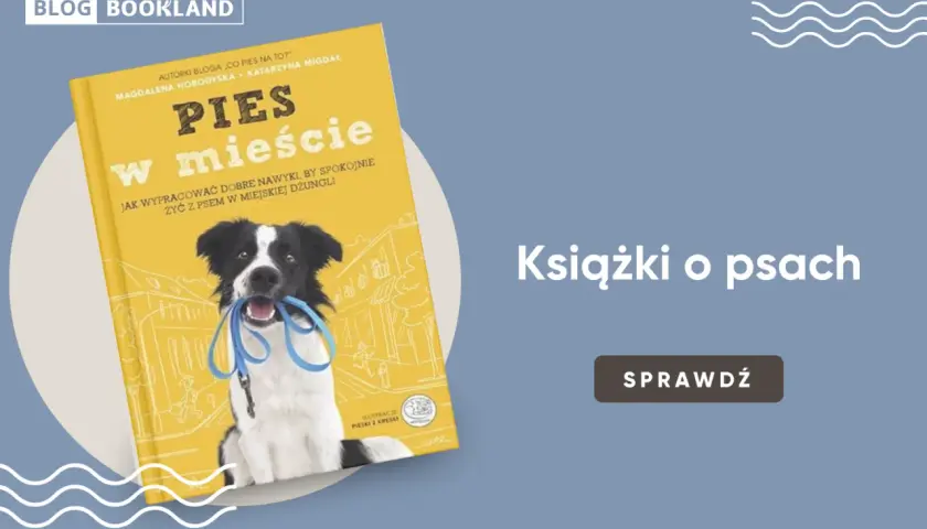 Książki o behawioryzmie psów: "Pies w mieście" z border collie na okładce, uczy jak żyć z psem w miejskiej dżungli.