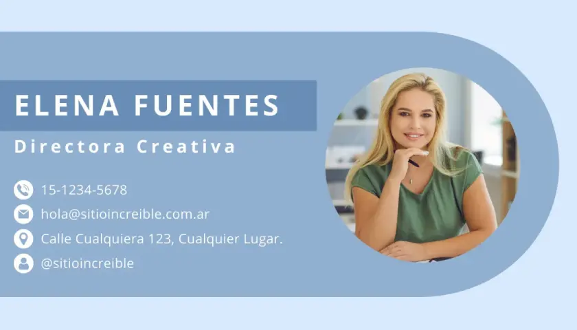 Firma de correo electrónico de Elena Fuentes, Directora Creativa. Incluye teléfono, email y redes. Ejemplos de firmas profesionales.