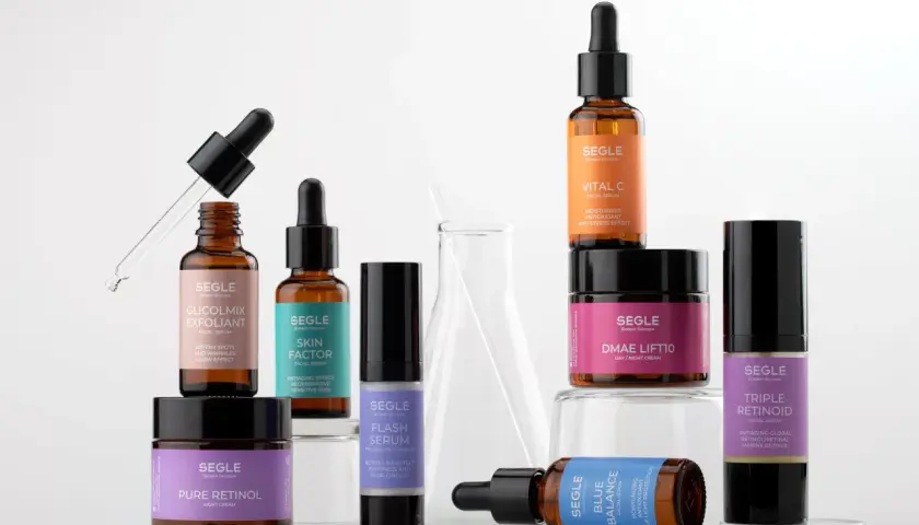 Variedad de serums y cremas Segle. Descubre cuál va primero el serum o la crema para tu rutina de cuidado facial.