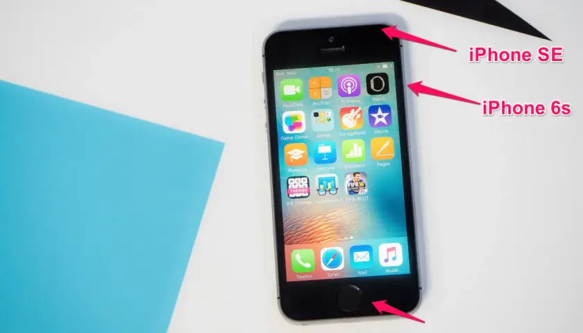 iPhone SE und iPhone 6s im Vergleich. Ein iPhone SE Neustart ist hier nicht zu sehen, aber die Geräte sind nebeneinander platziert.
