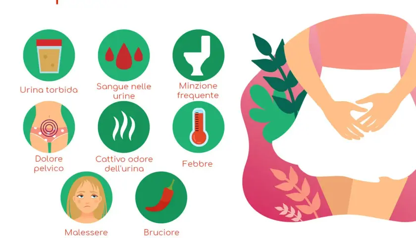 Sintomi di cistite nei bambini: urina torbida, dolore pelvico, malessere, sangue, minzione frequente, cattivo odore, febbre, bruciore urinando.