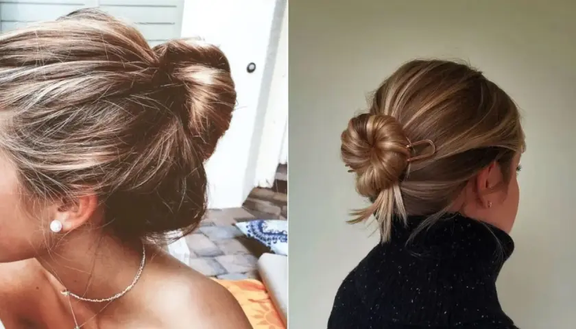 Elegancki french twist na dwa sposoby: luźny kok i upięcie z wsuwką.