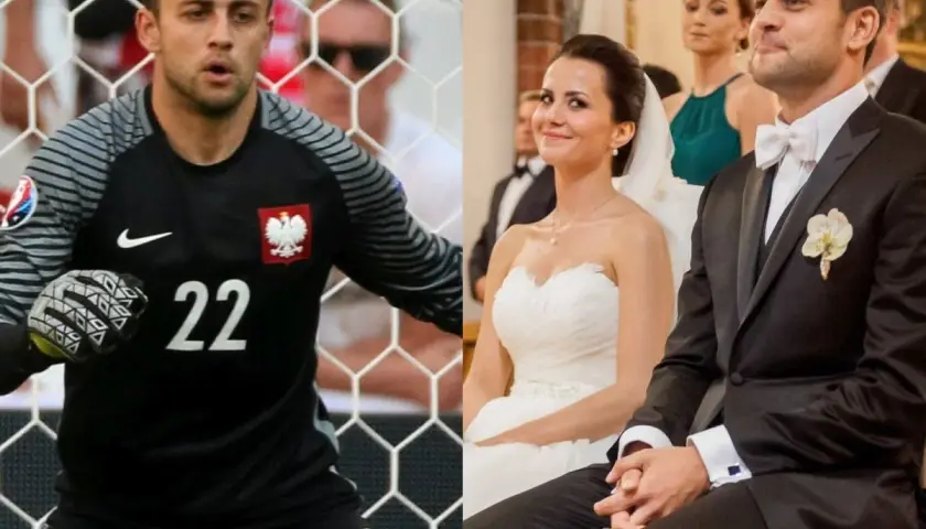 Bramkarz w stroju reprezentacji Polski i jego żona w dniu ślubu. Czy Fabiański ma żonę? Tak, ma piękną żonę.