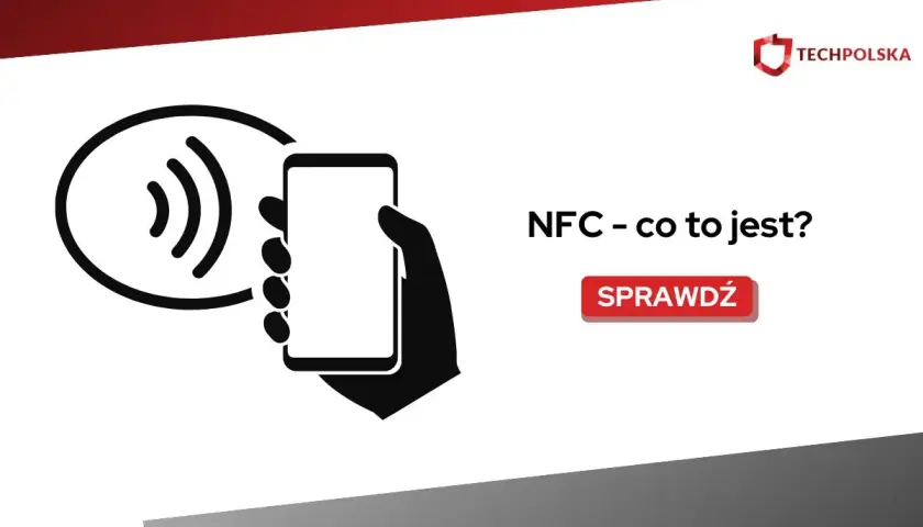Ikona symbolizująca komunikację NFC, gdzie smartfon zbliża się do urządzenia z falami. Dowiedz się, komunikacja NFC co to jest.
