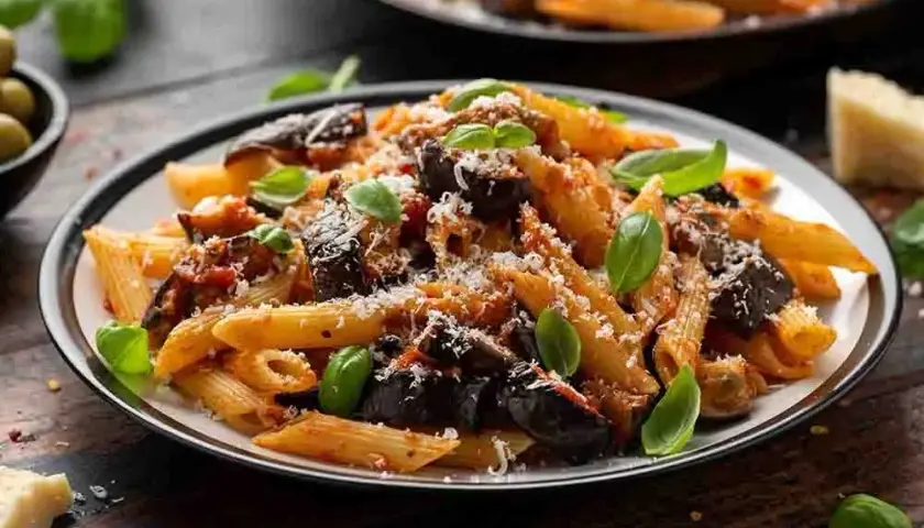 Penne z bakłażanem - łatwy przepis na pyszne danie wegetariańskie