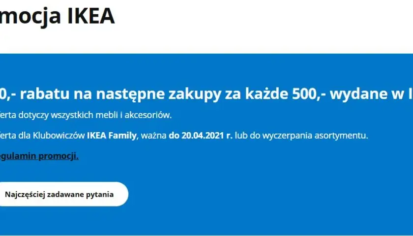 IKEA 50 za 500 zł: Kiedy promocja? Sprawdź daty i zasady!